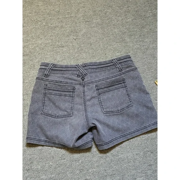 Prana Denim Shorts Womens SIZE 4 Tess Gray Diamond Lightweight Organic Cotton - Picture 8 of 10